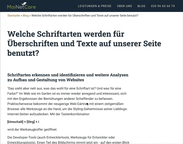 Examine Font How to find the font of a website, animated graphic