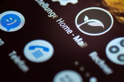 Mainetcare-Logo als Favicon auf einem Android-Bildschirm