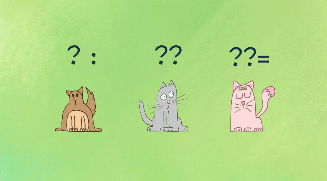 Three cats as illustrations ponder over Ternary Operaror vs Null Coalescing Operator